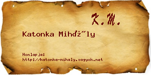 Katonka Mihály névjegykártya